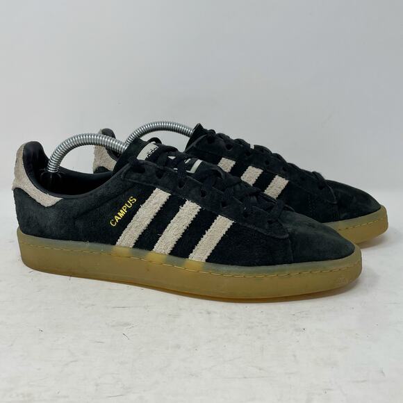Adidas Campus Low Black Suede Gum Sole Womens Size 6 - Picture 4 of 9